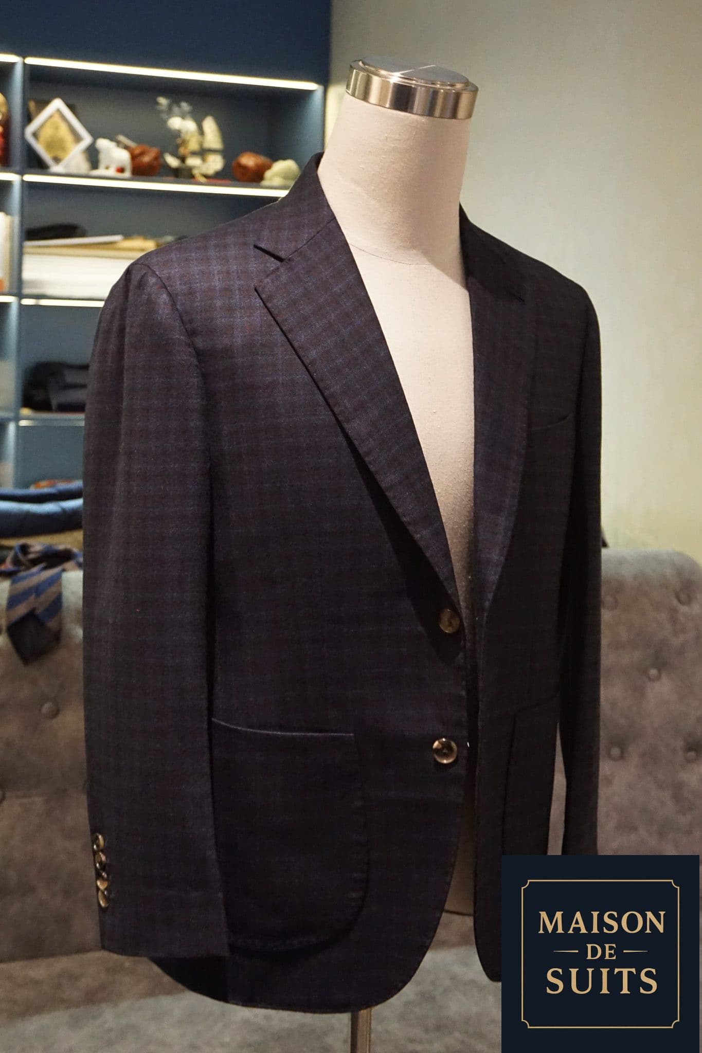 Scabal Single Breasted Gunclub Navy Jaket