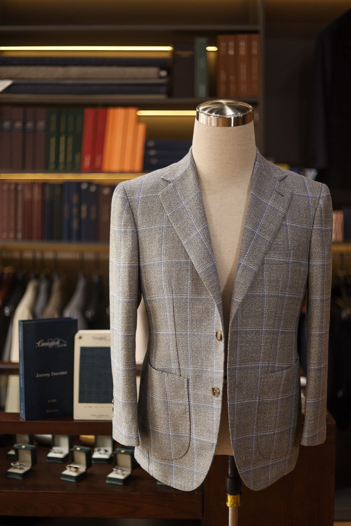 Grey Checked Caccioppoli Single Breasted Jacket
