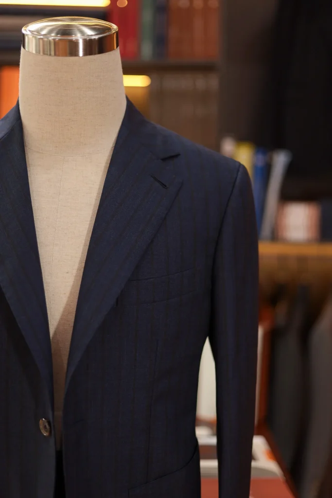 Drapers Italy Ascot 2 Ply Navy Pinstripe Suit - 9