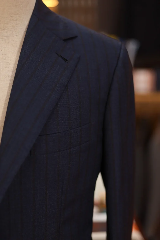 Drapers Italy Ascot 2 Ply Navy Pinstripe Suit - 8