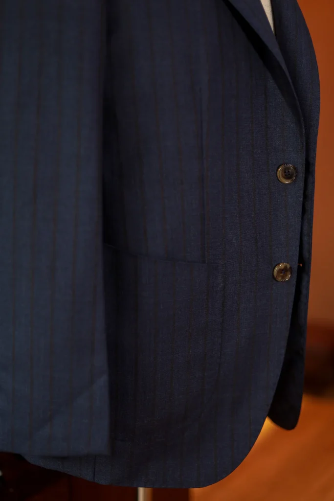 Drapers Italy Ascot 2 Ply Navy Pinstripe Suit - 7