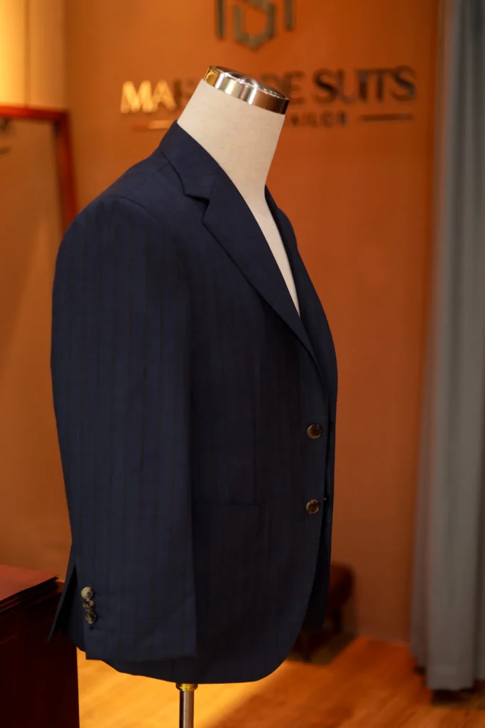 Drapers Italy Ascot 2 Ply Navy Pinstripe Suit - 5