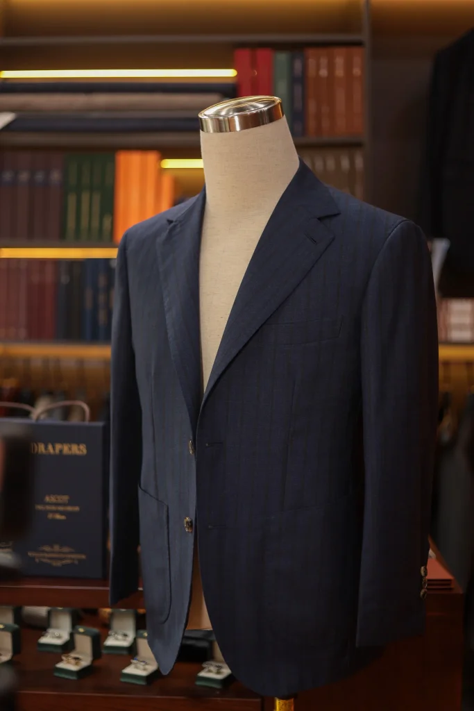 Drapers Italy Ascot 2 Ply Navy Pinstripe Suit - 4