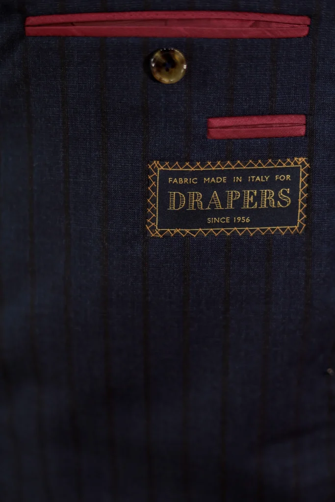 Drapers Italy Ascot 2 Ply Navy Pinstripe Suit - 3