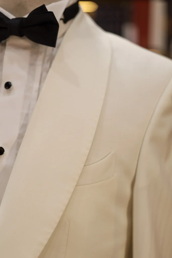 Nobility Wool Off-white Shawl Lapel Tuxedo - 8