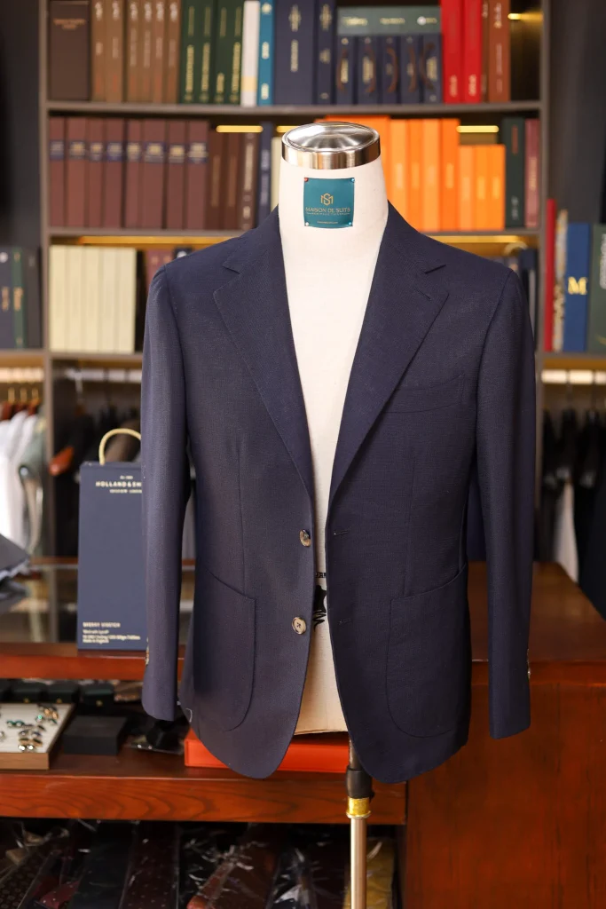Holland&Sherry Navy Hopsack Jacket