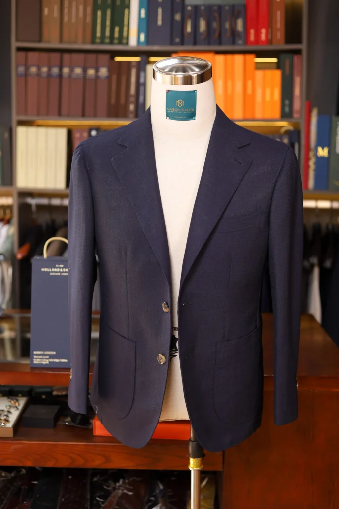 Holland&Sherry Navy Hopsack Jacket - 3