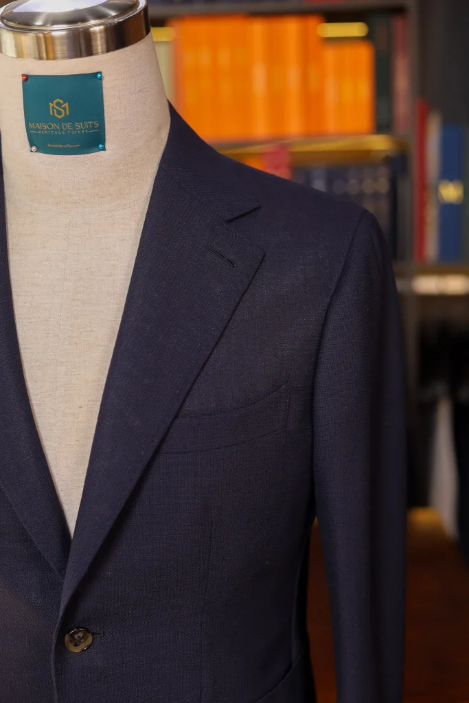 Holland&Sherry Navy Hopsack Jacket - 4