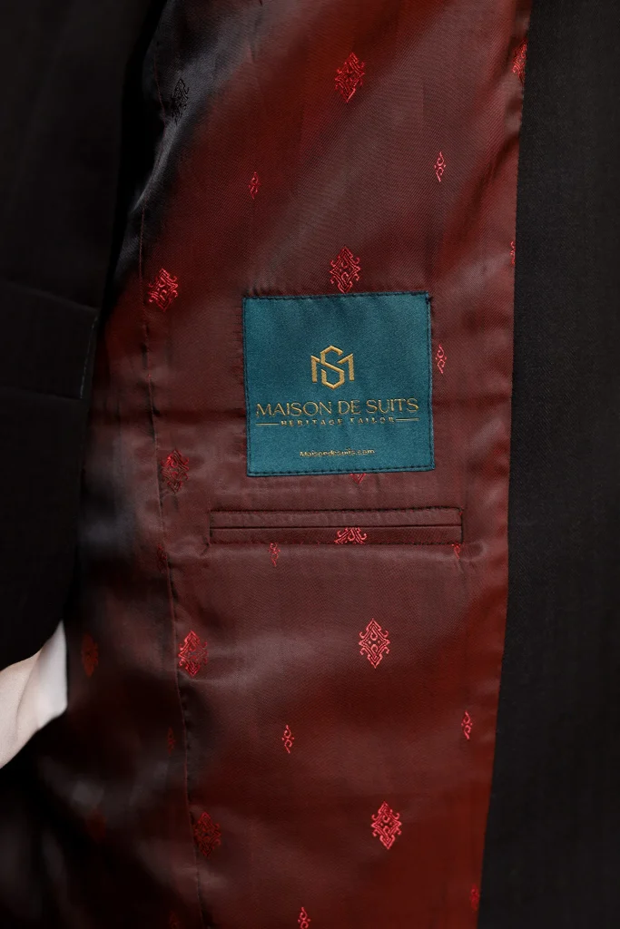 Salford Black Herringbone 3 Pieces Suit - 13