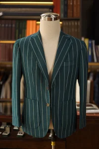 Holland&Sherry Green Pinstripe Hopsack Jacket
