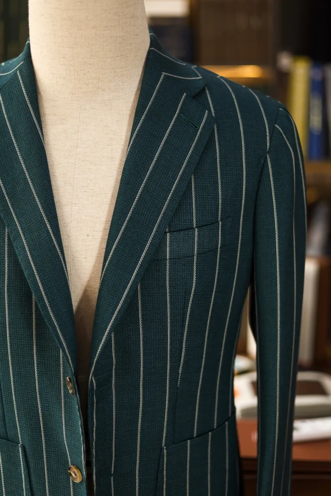 Holland&Sherry Green Pinstripe Hopsack Jacket - 2