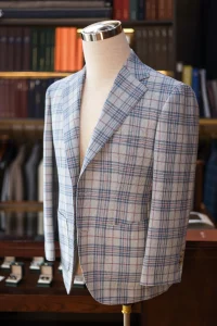 Holland&Sherry White Glen Check Hopsack Jacket