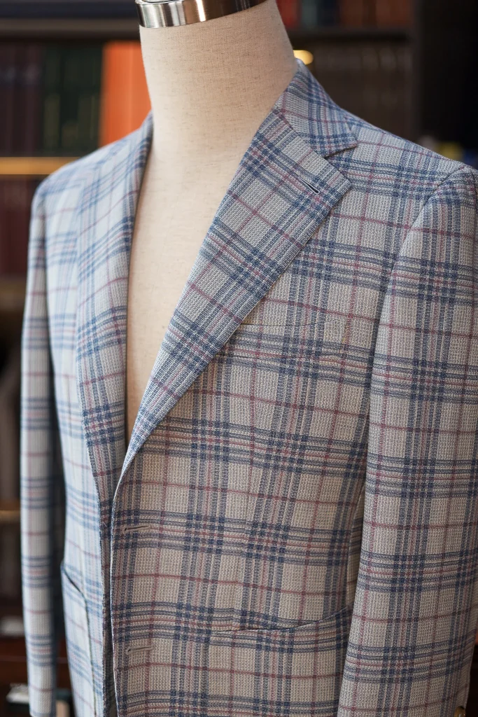 Holland&Sherry White Glen Check Hopsack Jacket - 2