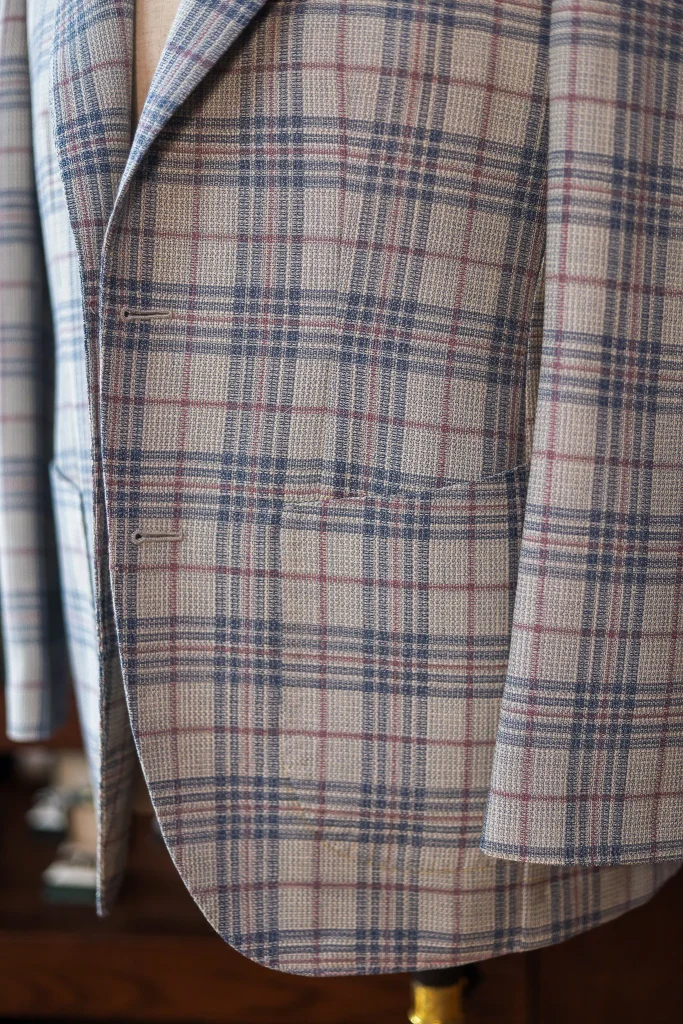 Holland&Sherry White Glen Check Hopsack Jacket - 3