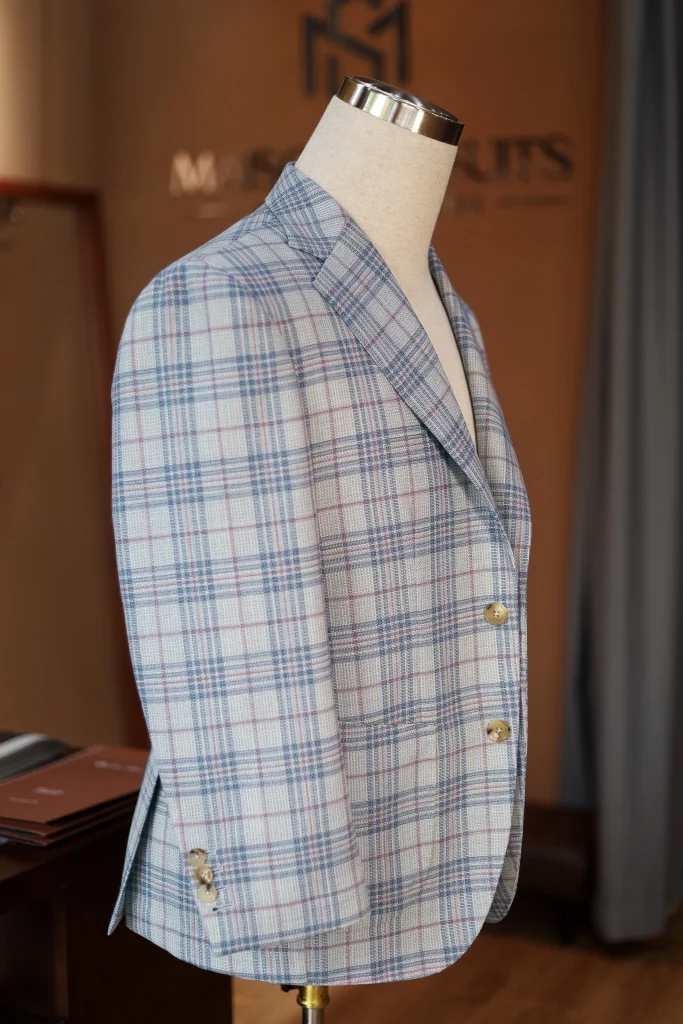 Holland&Sherry White Glen Check Hopsack Jacket - 5