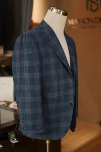 Holland&Sherry Navy Glen Check Hopsack Jacket