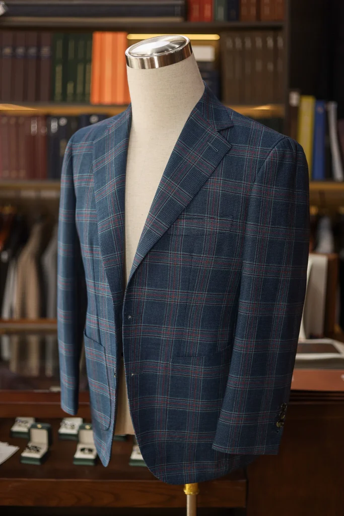 Holland&Sherry Navy Glen Check Hopsack Jacket - 2