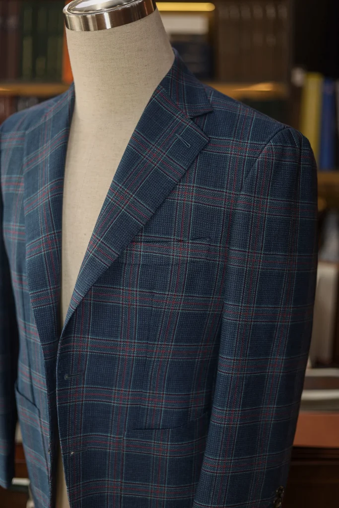 Holland&Sherry Navy Glen Check Hopsack Jacket - 3