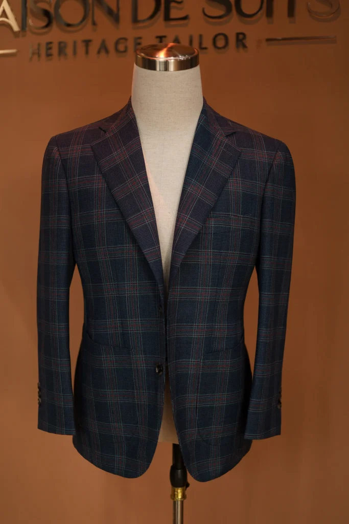 Holland&Sherry Navy Glen Check Hopsack Jacket - 4