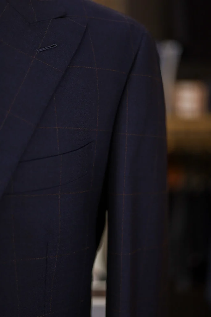 Drapers 2Ply Navy Orange Windowpane Jacket - 3
