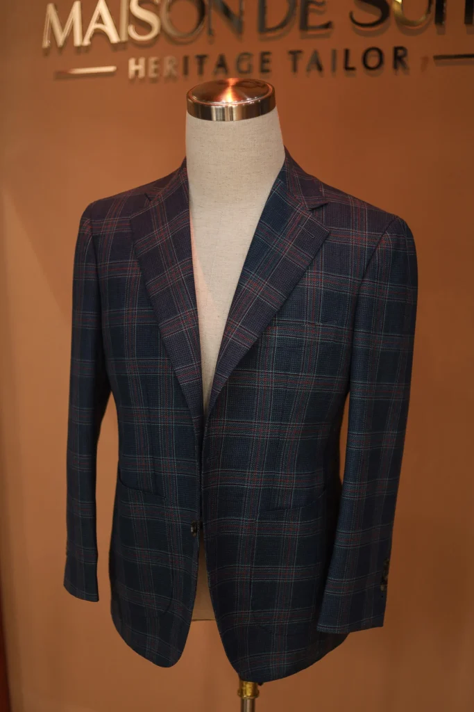Holland&Sherry Navy Glen Check Hopsack Jacket - 5