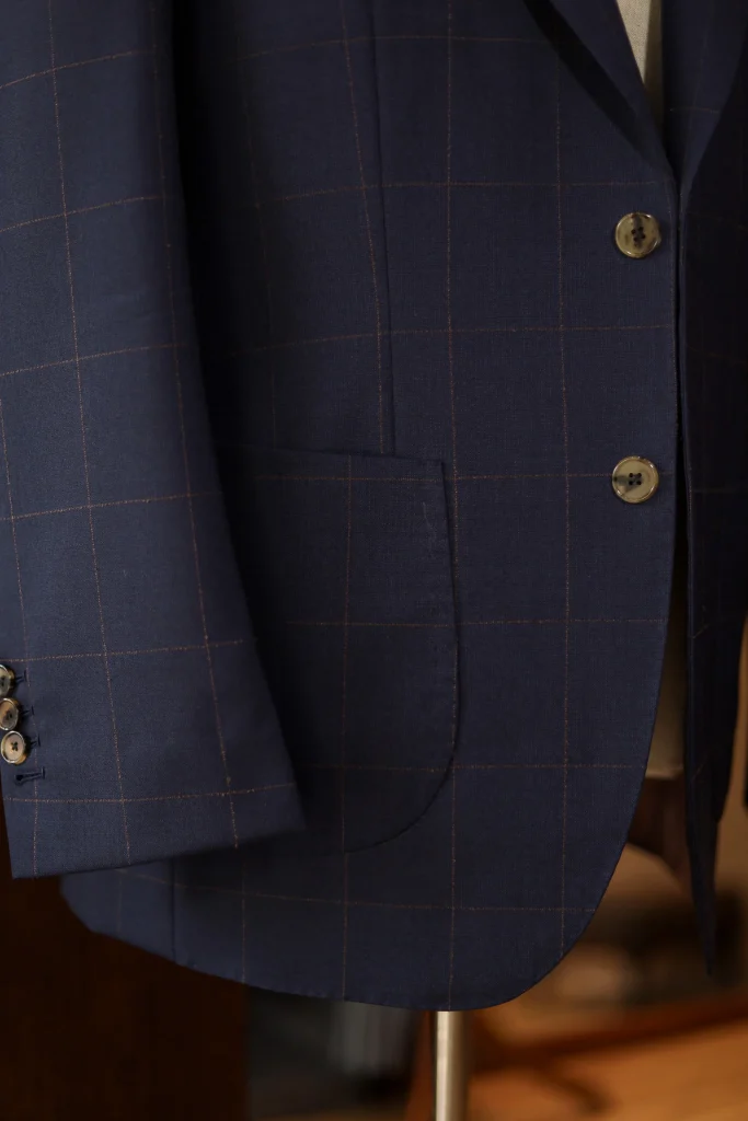 Drapers 2Ply Navy Orange Windowpane Jacket - 5