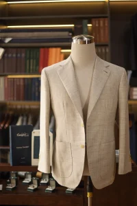 Caccioppoli Wool Silk Linen Beige Jacket