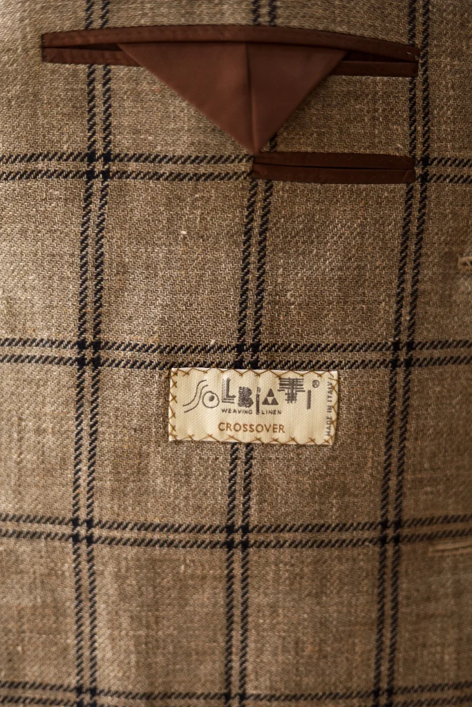 Solbiati 100% Linen Beige Windowpane Jacket - 6