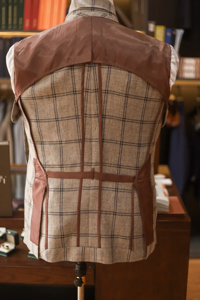 Solbiati 100% Linen Beige Windowpane Jacket - 7