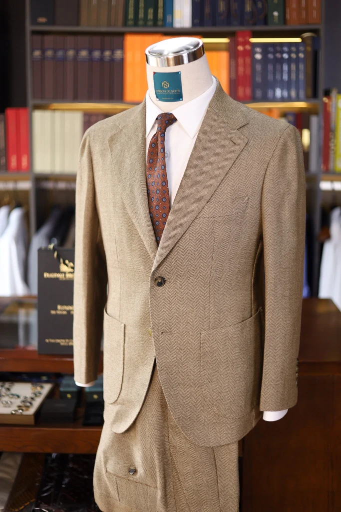 Dugdale Bros Herringbone Beige Suit