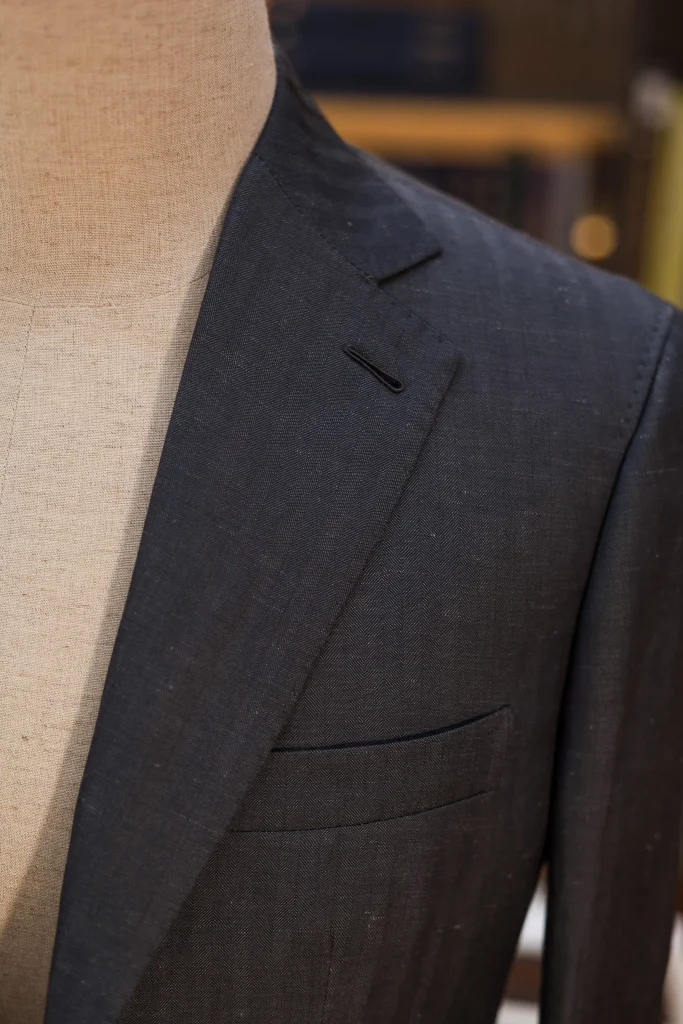Drapers Golden Selection SS24 Bluestone Herringbone Suit - 2