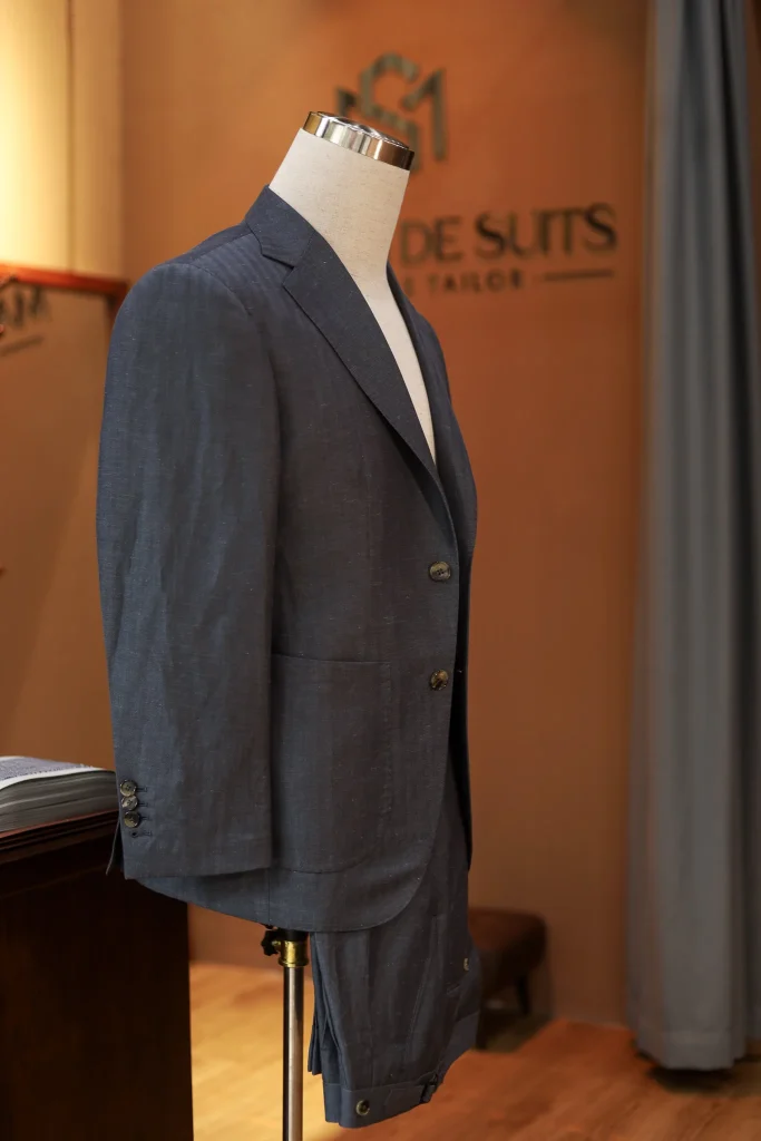 Drapers Golden Selection SS24 Bluestone Herringbone Suit - 3
