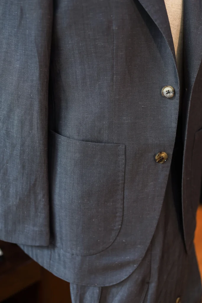 Drapers Golden Selection SS24 Bluestone Herringbone Suit - 5