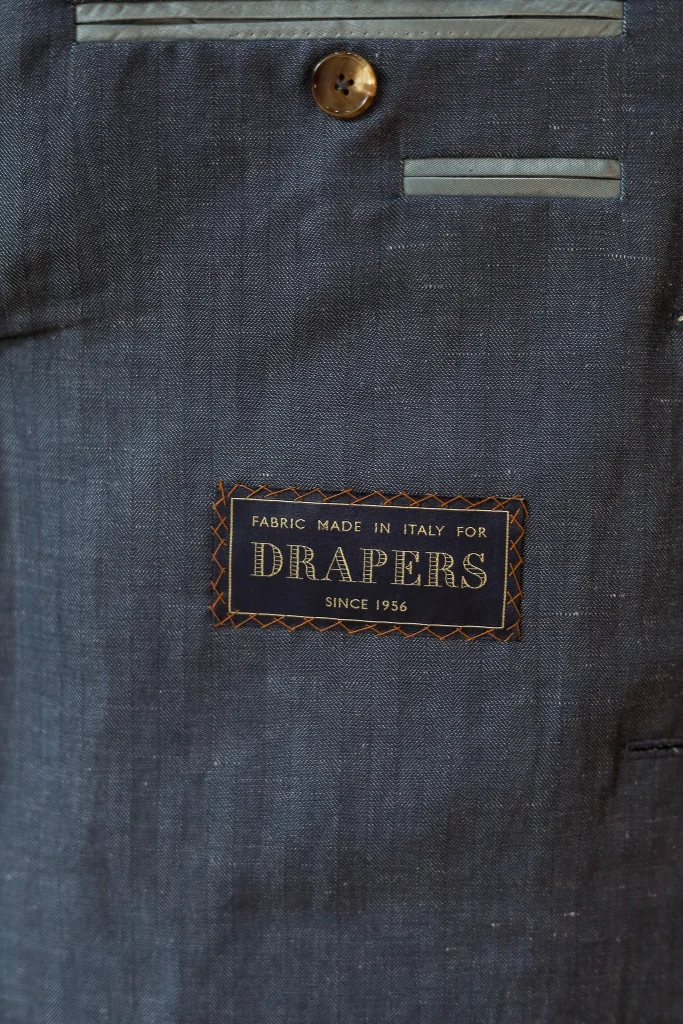Drapers Golden Selection SS24 Bluestone Herringbone Suit - 7