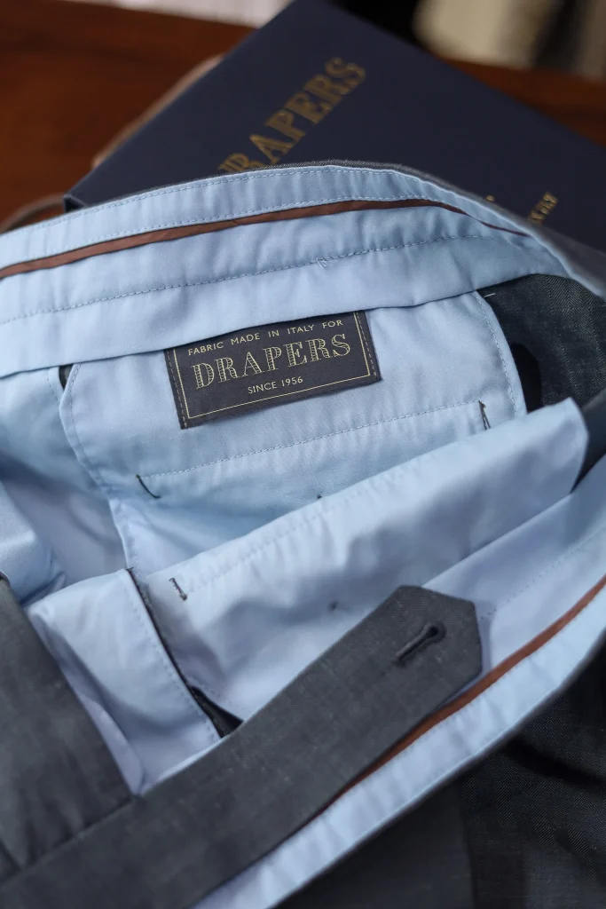 Drapers Golden Selection SS24 Bluestone Herringbone Suit - 11