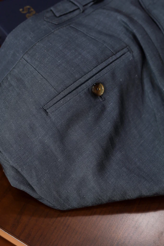 Drapers Golden Selection SS24 Bluestone Herringbone Suit - 15